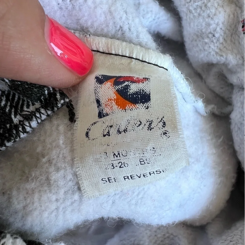 VTG Carter’s Gingham Bib Overall Jumper 18 Mo German Flair Ribbon Lace Fleece